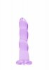 Dildo analne z wypustkami na przyssawce fioletowe 17,8 cm